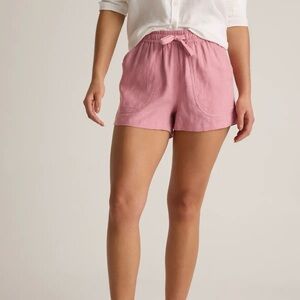 Quince 100% European Linen Shorts in Mauve Mist